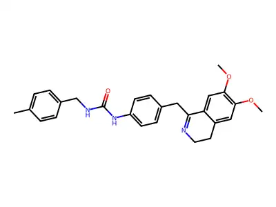 1-[4-[(6,7-dimethoxy-3,4-dihydroisoquinolin-1-yl)methyl]phenyl]-3-[(4-methylphenyl)methyl]urea structure