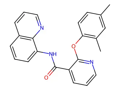 2-(2,4-dimethylphenoxy)-N-quinolin-8-ylpyridine-3-carboxamide structure