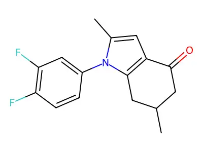 1-(3,4-difluorophenyl)-2,6-dimethyl-6,7-dihydro-5H-indol-4-one structure