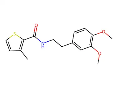 N-[2-(3,4-dimethoxyphenyl)ethyl]-3-methylthiophene-2-carboxamide structure
