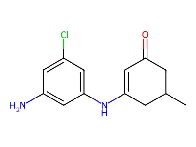 3-((3-Amino-5-chlorophenyl)amino)-5-methylcyclohex-2-EN-1-one structure