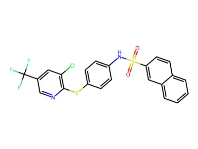 (4-(3-CHLORO-5-(TRIFLUOROMETHYL)(2-PYRIDYLTHIO))PHENYL)(2-NAPHTHYLSULFONYL)AMINE structure