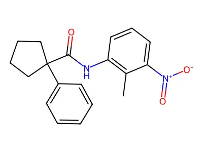 N-(2-methyl-3-nitrophenyl)-1-phenylcyclopentane-1-carboxamide structure