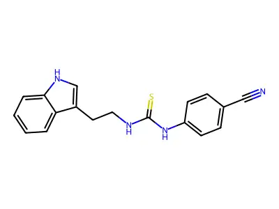 1-(4-cyanophenyl)-3-[2-(1H-indol-3-yl)ethyl]thiourea structure