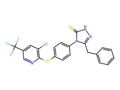 C21H14ClF3N4S2 structure