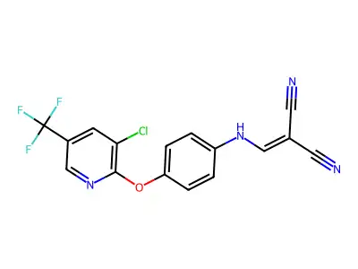 C16H8ClF3N4O structure
