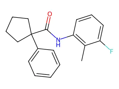 N-(3-fluoro-2-methylphenyl)-1-phenylcyclopentane-1-carboxamide structure