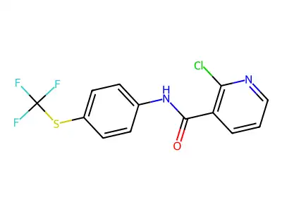 2-chloro-N-[4-(trifluoromethylsulfanyl)phenyl]pyridine-3-carboxamide structure