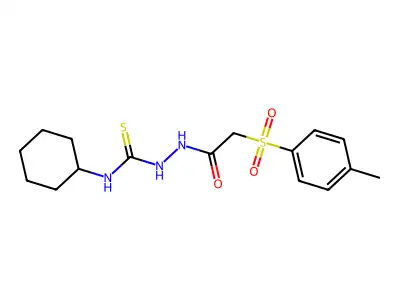 1-Cyclohexyl-3-[[2-(4-methylphenyl)sulfonylacetyl]amino]thiourea structure