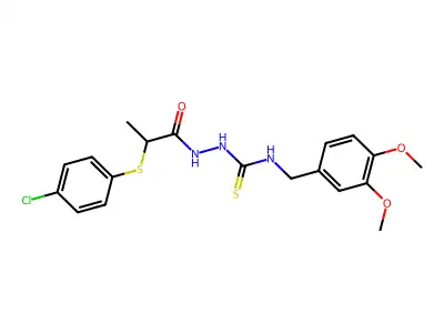 4-(3,4-Dimethoxybenzyl)-1-(2-(4-chlorophenylthio)propionyl)thiosemicarbazide structure