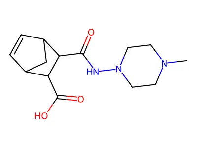3-[(4-Methylpiperazin-1-yl)carbamoyl]bicyclo[2.2.1]hept-5-ene-2-carboxylic acid structure