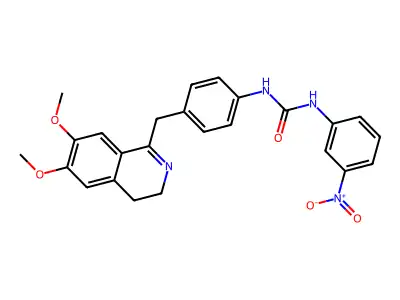 1-(4-((6,7-DIMETHOXY(3,4-DIHYDROISOQUINOLYL))METHYL)PHENYL)-3-(3-NITROPHENYL)UREA structure
