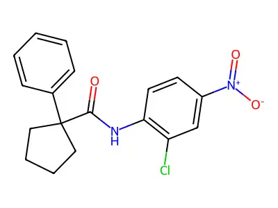 N-(2-chloro-4-nitrophenyl)-1-phenylcyclopentane-1-carboxamide structure