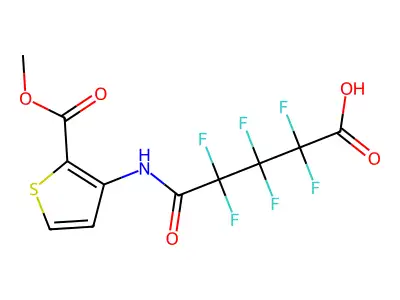 2,2,3,3,4,4-hexafluoro-4-{[2-(methoxycarbonyl)thiophen-3-yl]carbamoyl}butanoic acid structure