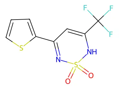 5-(2-Thienyl)-3-(trifluoromethyl)-2H-1,2,6-thiadiazine-1,1-dione structure