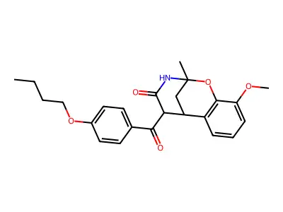 (1S,9R,12S)-12-(4-butoxybenzoyl)-6-methoxy-9-methyl-8-oxa-10-azatricyclo[7.3.1.0^{2,7}]trideca-2,4,6-trien-11-one structure