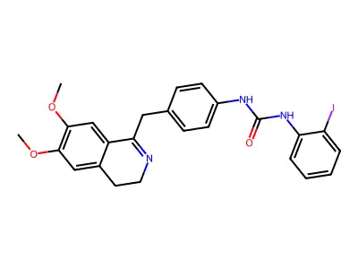 1-(4-((6,7-DIMETHOXY(3,4-DIHYDROISOQUINOLYL))METHYL)PHENYL)-3-(2-IODOPHENYL)UREA structure