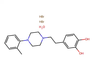 Pyrocatechol, 4-(2-(4-(o-tolyl)-1-piperazinyl)ethyl)-, dihydrobromide, hydrate structure