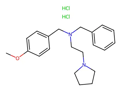 Pyrrolidine, 1-(2-(benzyl(p-methoxybenzyl)amino)ethyl)-, dihydrochloride structure