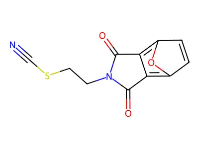 2-(2-Thiocyanatoethyl)hexahydro-1H-4,7-epoxyisoindole-1,3(2H)-dione structure