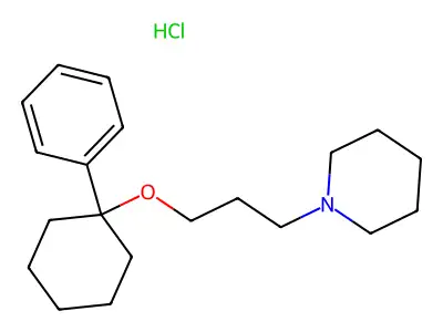 Piperidine, 1-(3-((1-phenylcyclohexyl)oxy)propyl)-, hydrochloride structure