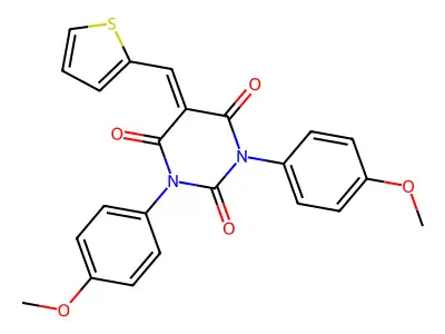1,3-Bis(4-methoxyphenyl)-5-(thiophen-2-ylmethylidene)-1,3-diazinane-2,4,6-trione structure