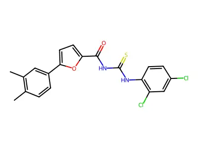 N-[(2,4-dichlorophenyl)carbamothioyl]-5-(3,4-dimethylphenyl)furan-2-carboxamide structure