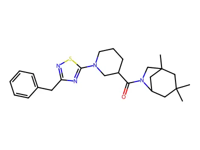 [1-[3-(Phenylmethyl)-1,2,4-thiadiazol-5-yl]-3-piperidinyl](1,3,3-trimethyl-6-azabicyclo[3.2.1]oct-6-yl)methanone structure