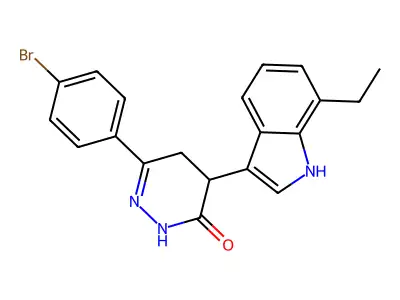 3-(4-bromophenyl)-5-(7-ethyl-1H-indol-3-yl)-4,5-dihydro-1H-pyridazin-6-one structure