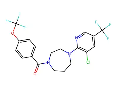 [4-[3-chloro-5-(trifluoromethyl)pyridin-2-yl]-1,4-diazepan-1-yl]-[4-(trifluoromethoxy)phenyl]methanone structure