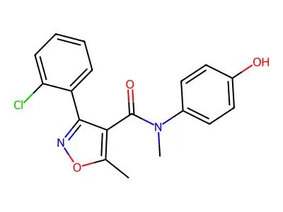 (3-(2-Chlorophenyl)-5-methylisoxazol-4-YL)-N-(4-hydroxyphenyl)-N-methylformamide structure