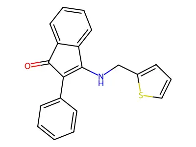 2-Phenyl-3-((2-thienylmethyl)amino)inden-1-one structure