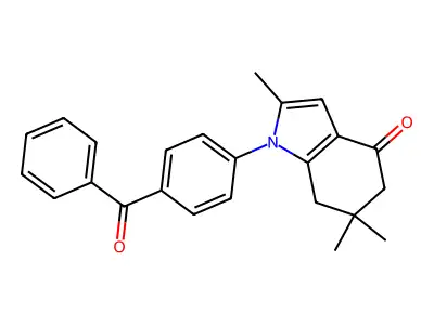 1-(4-Benzoylphenyl)-2,6,6-trimethyl-5,7-dihydroindol-4-one structure