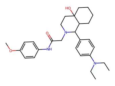 2-{1-[4-(diethylamino)phenyl]-4a-hydroxyoctahydroisoquinolin-2(1H)-yl}-N-(4-methoxyphenyl)acetamide structure