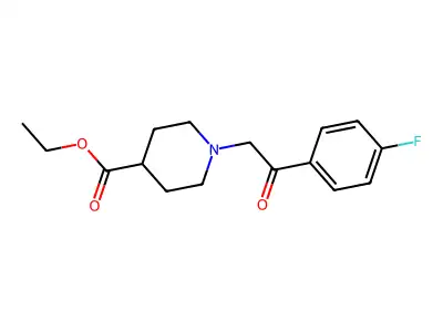 Ethyl 1-(2-(4-fluorophenyl)-2-oxoethyl)piperidine-4-carboxylate structure