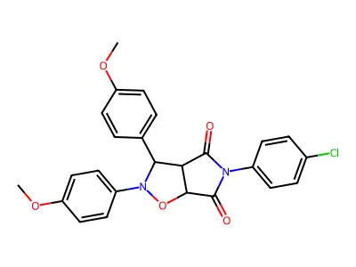 5-(4-chlorophenyl)-2,3-bis(4-methoxyphenyl)dihydro-2H-pyrrolo[3,4-d][1,2]oxazole-4,6(3H,5H)-dione structure