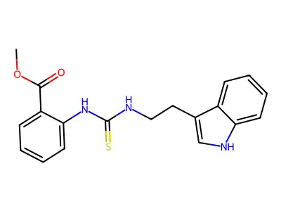 methyl 2-[2-(1H-indol-3-yl)ethylcarbamothioylamino]benzoate structure