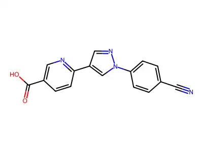 6-(1-(4-Cyanophenyl)-1H-pyrazol-4-yl)nicotinic acid structure