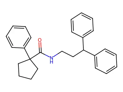 N-(3,3-diphenylpropyl)-1-phenylcyclopentane-1-carboxamide structure