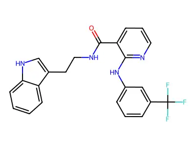 N-[2-(1H-indol-3-yl)ethyl]-2-[3-(trifluoromethyl)anilino]pyridine-3-carboxamide structure