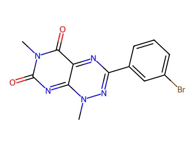 3-(3-Bromophenyl)-1,6-dimethylpyrimido[5,4-e][1,2,4]triazine-5,7(1H,6H)-dione structure
