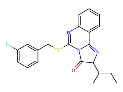 2-(butan-2-yl)-5-{[(3-fluorophenyl)methyl]sulfanyl}-2H,3H-imidazo[1,2-c]quinazolin-3-one structure