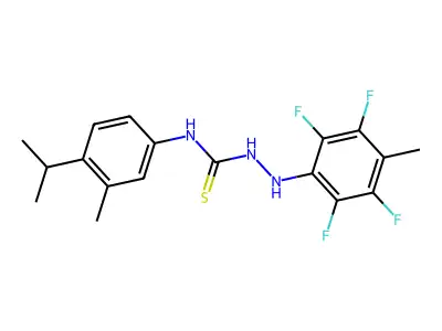 1-[3-methyl-4-(propan-2-yl)phenyl]-3-[(2,3,5,6-tetrafluoro-4-methylphenyl)amino]thiourea structure