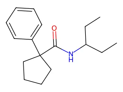 N-(1-Ethylpropyl)(phenylcyclopentyl)formamide structure