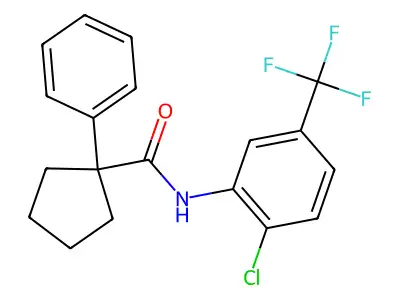 N-[2-chloro-5-(trifluoromethyl)phenyl]-1-phenylcyclopentane-1-carboxamide structure