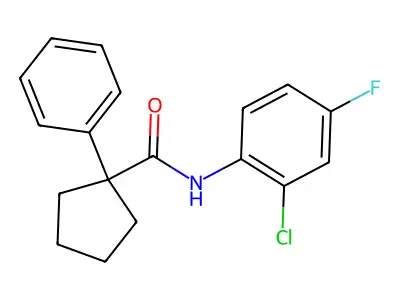 N-(2-chloro-4-fluorophenyl)-1-phenylcyclopentane-1-carboxamide structure