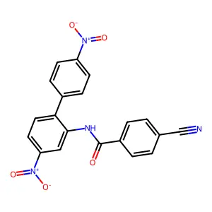 Benzamide, 4-cyano-N-(4,4'-dinitro(1,1'-biphenyl)-2-yl)- structure