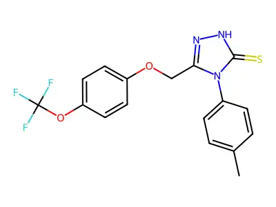 4-(4-METHYLPHENYL)-3-((4-(TRIFLUOROMETHOXY)PHENOXY)METHYL)-1,2,4-TRIAZOLINE-5-THIONE structure