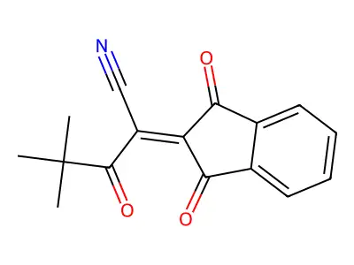 2-(1,3-Dioxoindan-2-ylidene)-4,4-dimethyl-3-oxopentanenitrile structure