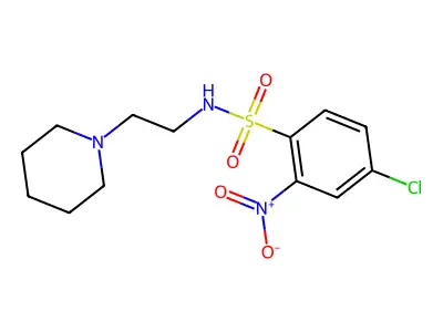 ((4-Chloro-2-nitrophenyl)sulfonyl)(2-piperidylethyl)amine structure